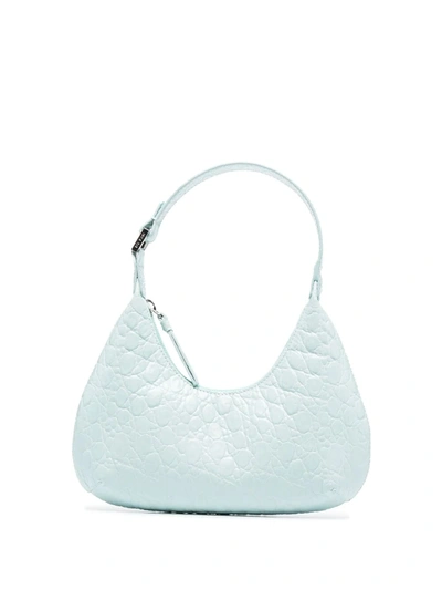 By Far Baby Amber Croc-effect Leather Shoulder Bag In Light Blue