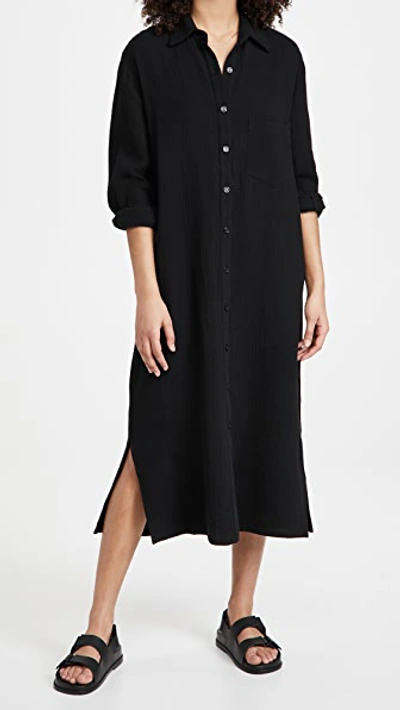 Rachel Pally Gauze Amerie Shirtdress In Black