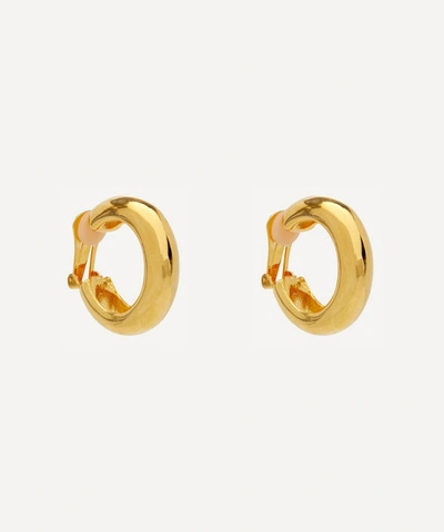 Kenneth Jay Lane Gold-plated Clip-on Tube Hoop Earrings