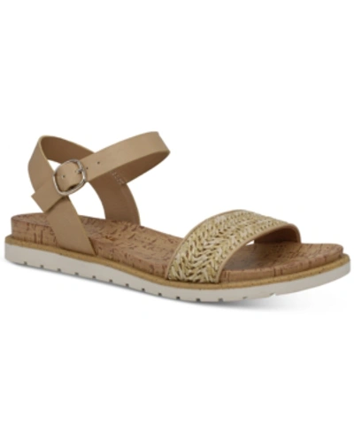 Sun + Stone Mattie Flat Sandals, Created For Macy's Women's Shoes In Natural Raffia