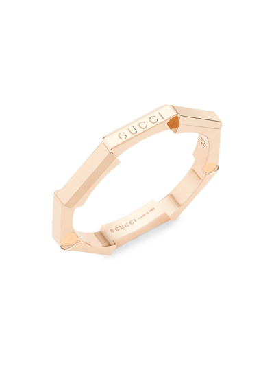 Gucci Link To Love 18k Rose Gold Ring In Pink