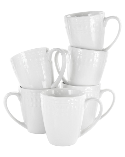 Elama Cara Cup Set Of 6 Pieces In White