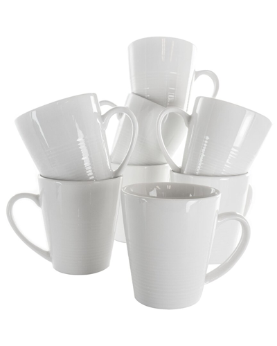 Elama Amie Mug Set Of 8 Pieces In White