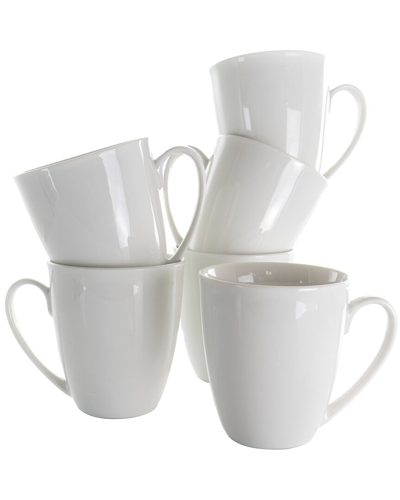 Elama Rosales Mug Set Of 6 Pieces In White