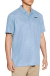 Nike Men's Victory Dri-fit Triangle-print Golf Polo Shirt In Hydrogen Blue/ Obsidian