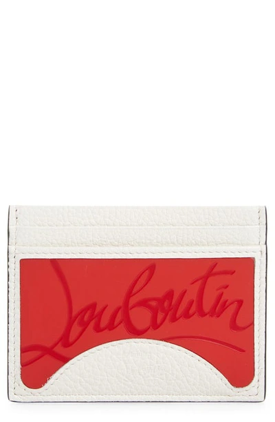 Christian Louboutin Kios Sneaker Sole Leather & Tpu Card Case In H661 Loubisnow