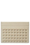 Christian Louboutin Kios Spikes Calfskin Leather Card Case In Calce/ Calce