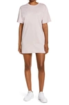 Nike Sportswear Essential T-shirt Dress In Champagne/ White