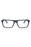 Polo Ralph Lauren 56mm Rectangular Optical Glasses In Matte Navy