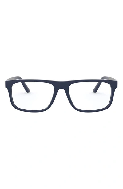 Polo Ralph Lauren 56mm Rectangular Optical Glasses In Matte Navy