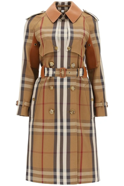 Burberry Checked Belted Trench Coat In Multi