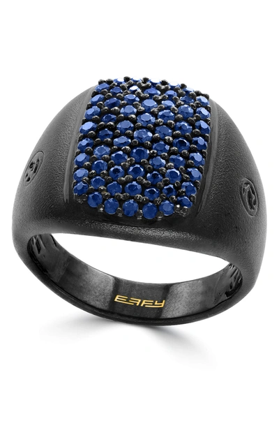 Effy Sterling Silver Blue Sapphire Pave Ring
