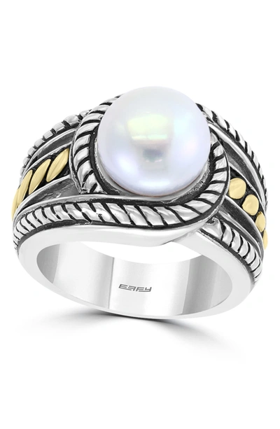 Effy 18k Yellow Gold & Sterling Silver 10mm Freshwater Pearl Ring In White