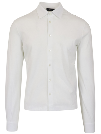 Herno Camicia Jersey Crepe Shirt In White