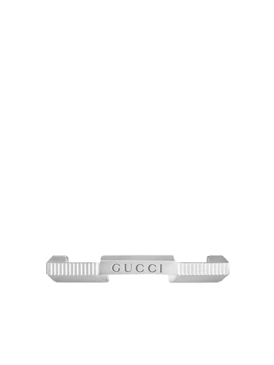 Gucci Link To Love Striped Ring In White Gold
