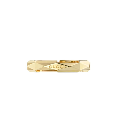 Gucci Link To Love Studded Ring In Yellow Gold