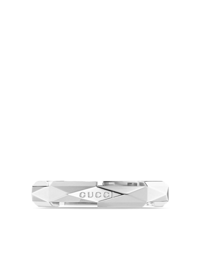 Gucci Link To Love Studded Ring In Silber