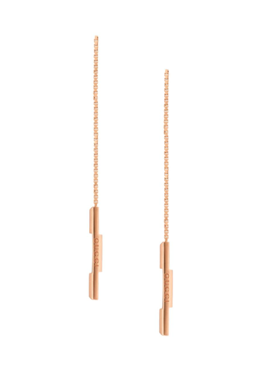 Gucci Link To Love 18k Rose Gold Drop Earrings In Undefined