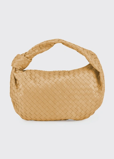 Bottega Veneta Bv Jodie Small Intrecciato Leather Hobo Bag In Almond
