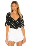 1.state Vintage Dot Blouse In Rich Black