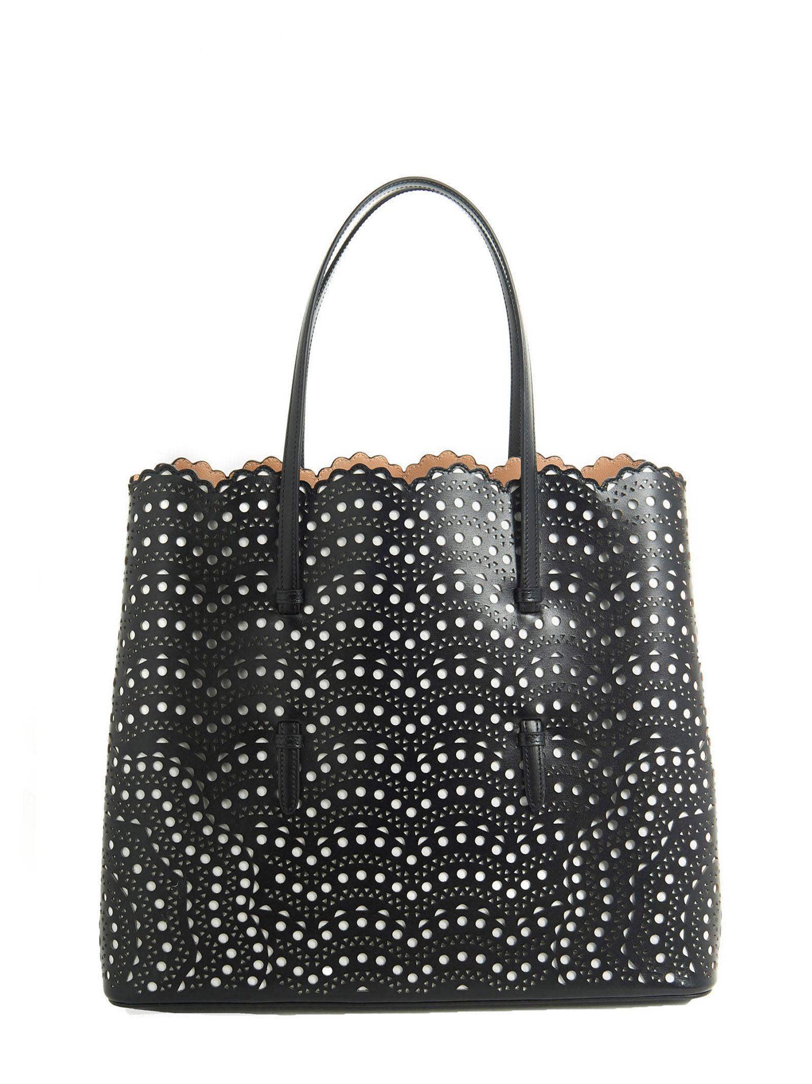 Alaïa Shopping Bag In Black & White | ModeSens