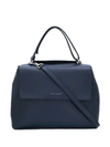 Orciani Logo Top-handle Tote In Blue