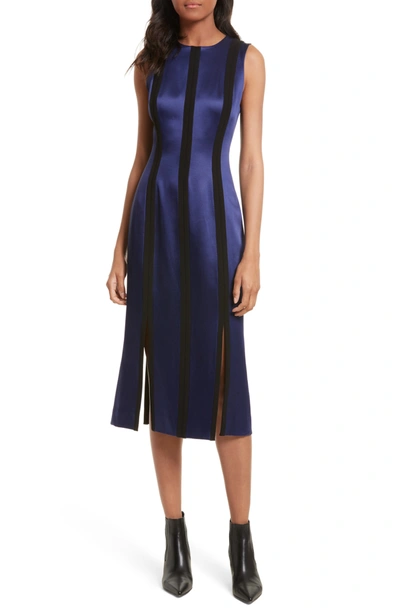 Diane Von Furstenberg Sleeveless Tailored Paneled Sheath Dress In Deep Violet