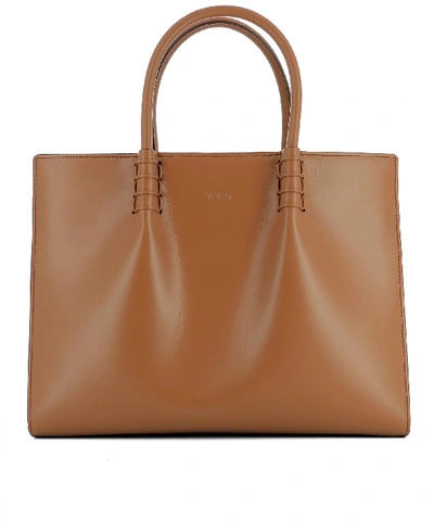 Tod's Brown Leather Handle Bag In Brown