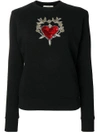 Amen Embellished Heart And Dagger Sweatshirt In Nero