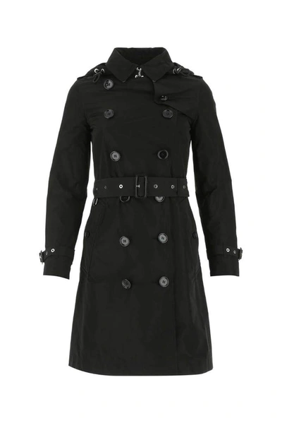 Burberry Black Polyester Kensington Trench Coat Nd  Donna 4