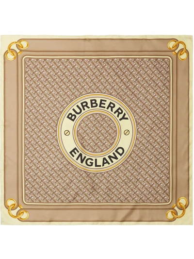 Burberry Montage-print Silk Scarf In Archive Beige