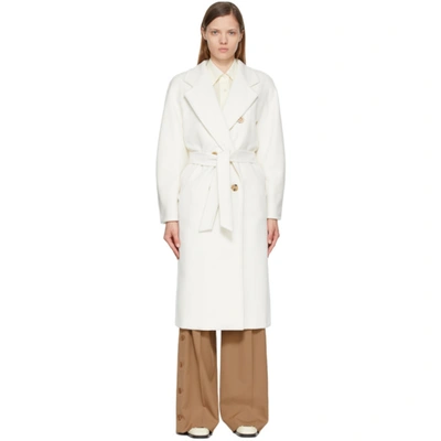 Max Mara Madame Double-breasted Wool And Cashmere-blend Coat In White