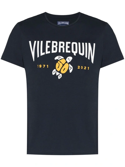 Vilebrequin Anniversary Logo-print T-shirt In Blau