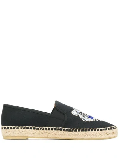 Kenzo Tiger Elasticated Espadrilles In Black