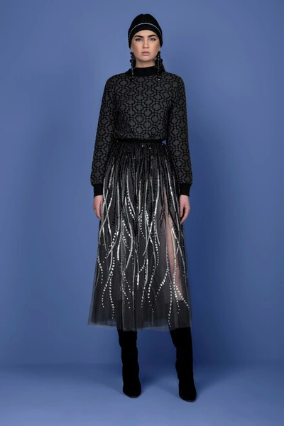 Georges Hobeika Knitted Sweater And Tulle Skirt