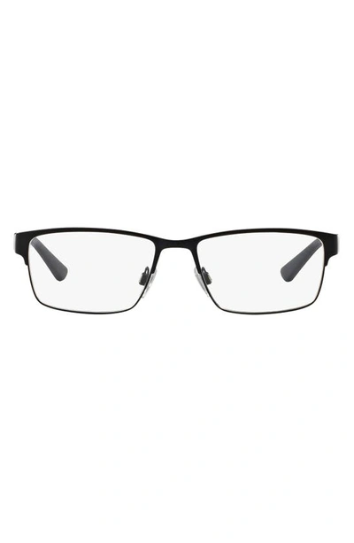 Polo Ralph Lauren 56mm Rectangular Optical Glasses In Matte Blue