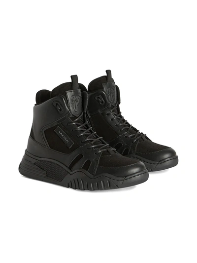 Giuseppe Junior Teen Talon High-top Sneakers In Black