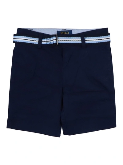 Polo Ralph Lauren Kids'  Cotton Bermuda Shorts In Blue
