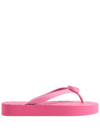 Gucci Pascar Gg-plaque Rubber Sandals In Pink