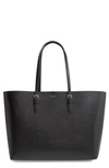 Saint Laurent Medium East/west Leather Shopping Tote In Noir