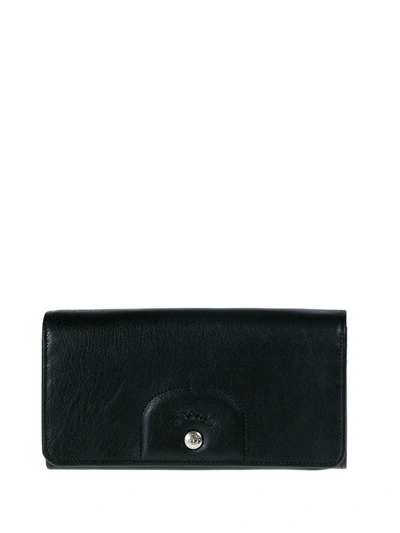 Longchamp Wallet Le Pliage Cuir In Black