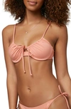 O'neill Avalon Saltwater Solid Underwire Bikini Top In Canyon Clay