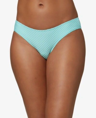 O'neill Juniors' Rockley Saltwater Solids Textured Bikini Bottoms Women's Swimsuit In Sea Glass