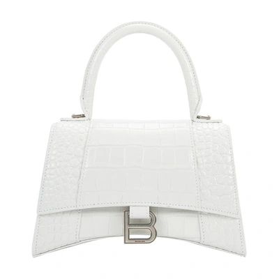 Balenciaga Hourglass Top Handle S Bag In White