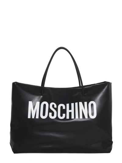 Moschino Logo Large Tote Bag In Black