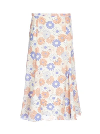 Kenzo Floral Print Midi Skirt In Multi