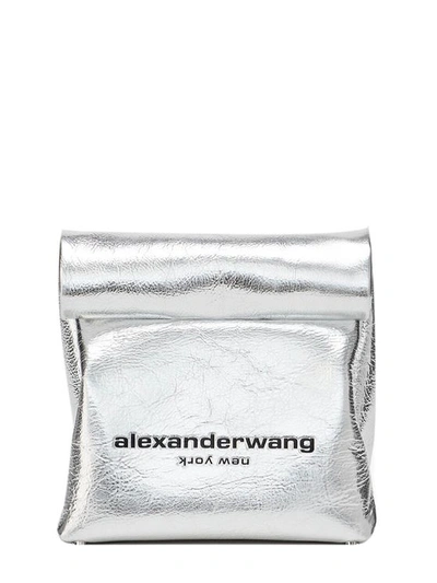 Alexander Wang Lunch Bag Clutch In Silver