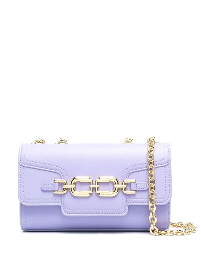 Elisabetta Franchi Plaque-embellished Shoulder Bag In Purple