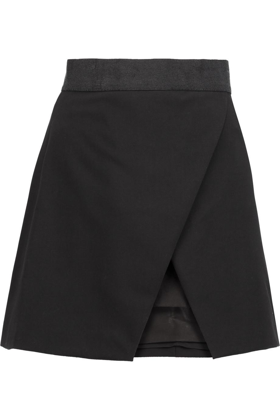 Alice And Olivia Ericka Wrap-effect Twill Mini Skirt | ModeSens