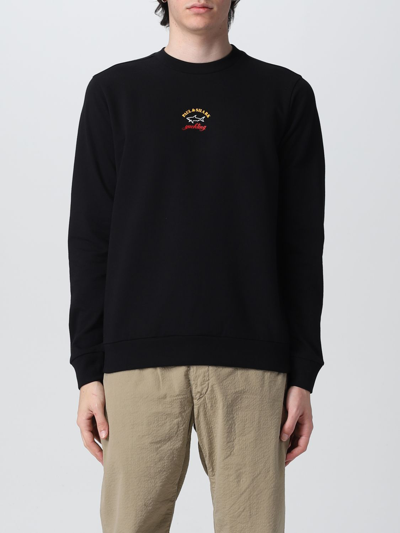 Paul & Shark Cotton Jumper With Logo In Black